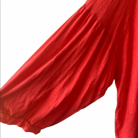 Anthropologie Sundry Sienna Red Orange Balloon 3/4 Sleeve Size 4 XL US 14 EUC - Picture 5 of 7